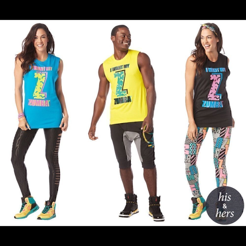 ZUMBA TANK  in Blue XS/S M/L nwot I want my Z -Zumba